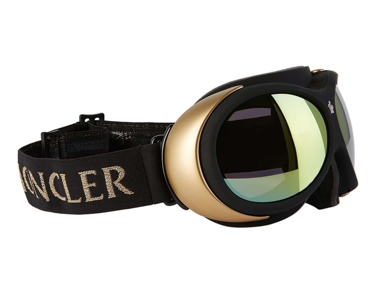 moncler grenoble black gold mirror ski goggles