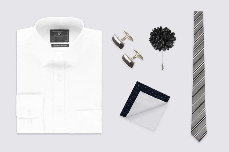 flat lay black and white