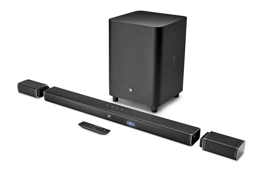 jbl sound system bar box and remote