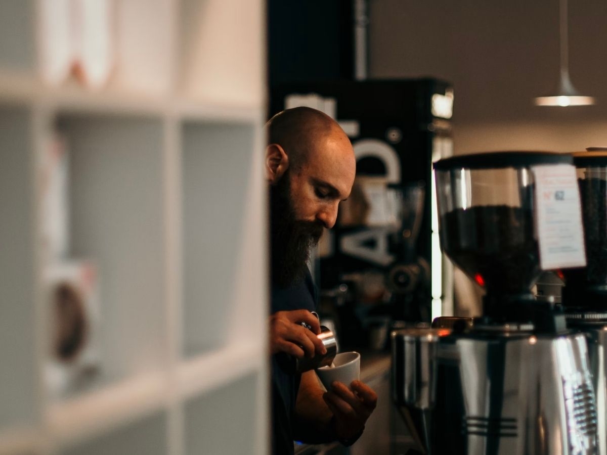 Man making coffee