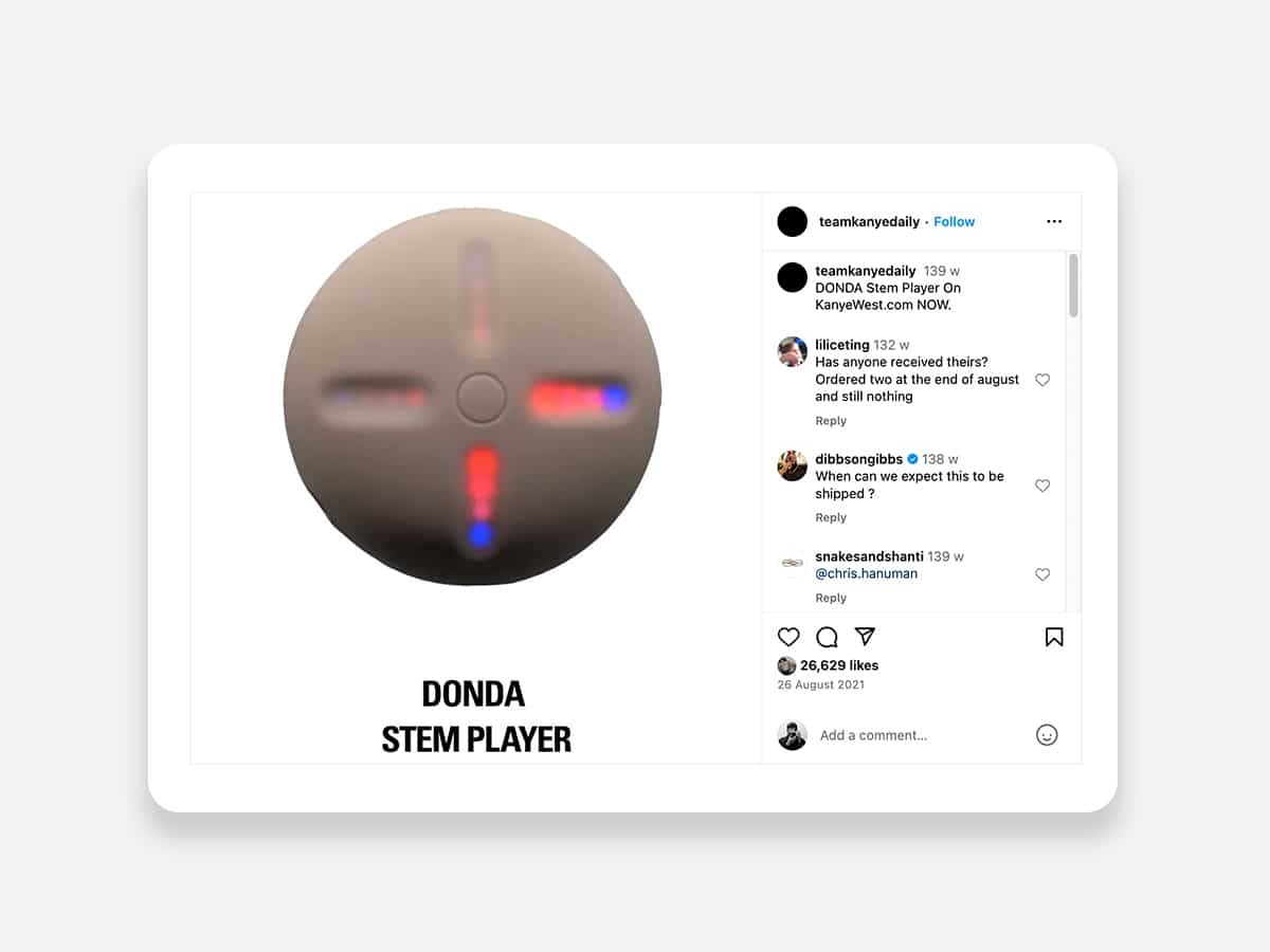 Kanye West's reported Stem Player | Image: Instagram