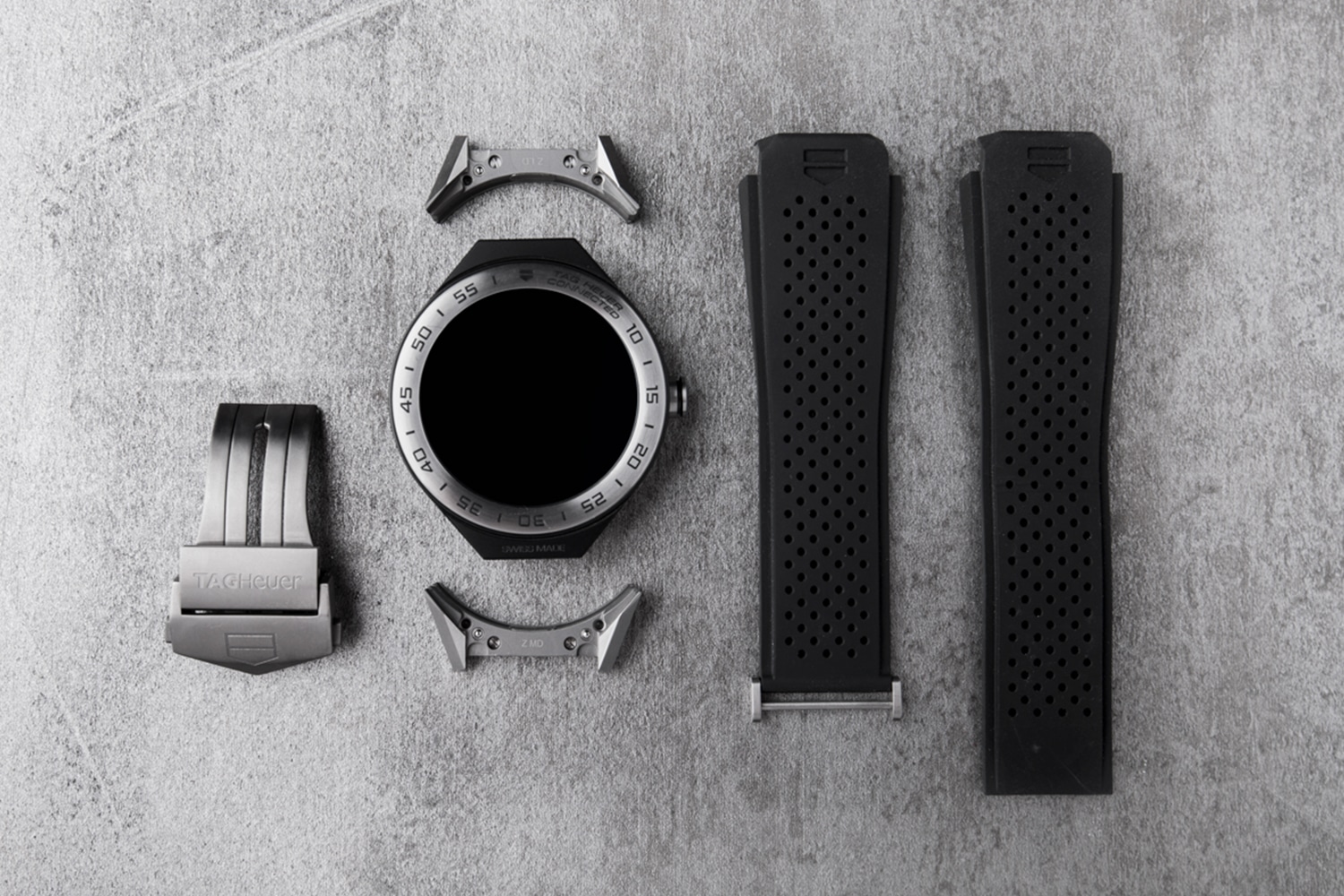 ag heuer black color watch accessories