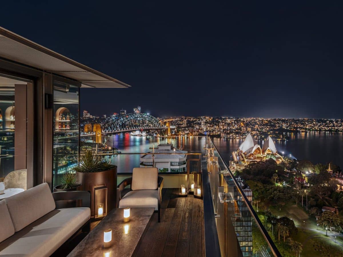 Aster rooftop at night