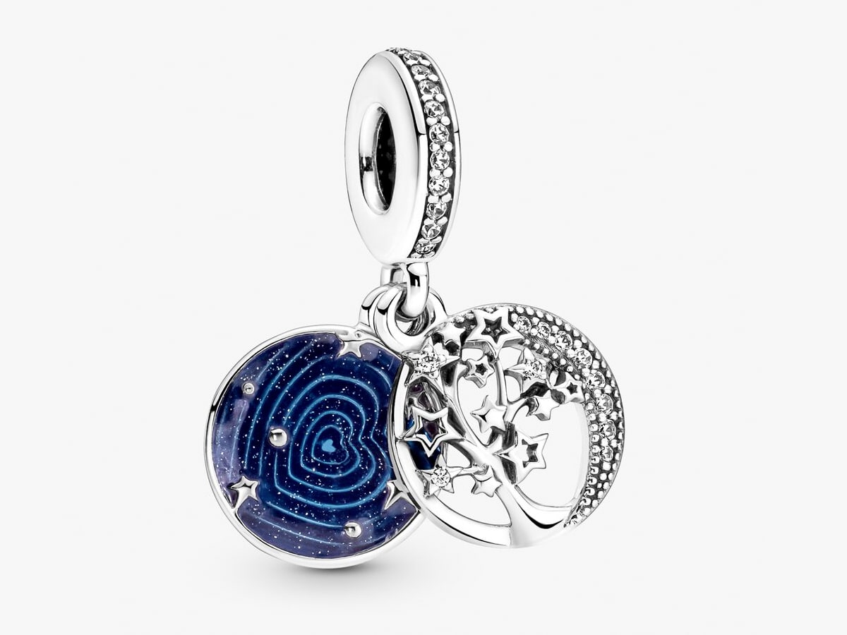 Double dangle tree galaxy moon charm
