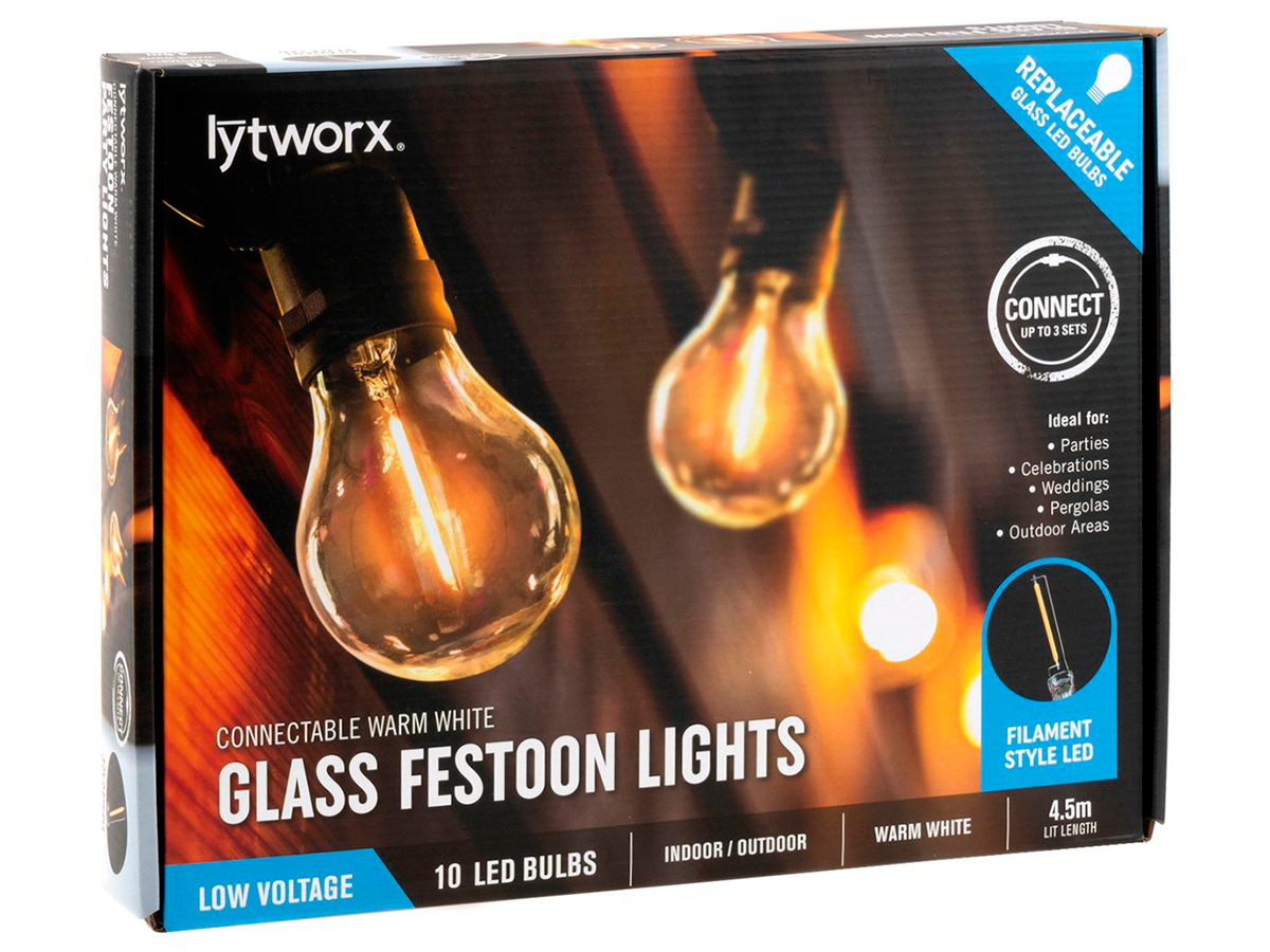 lytworx 10 warm white led connectable party lights