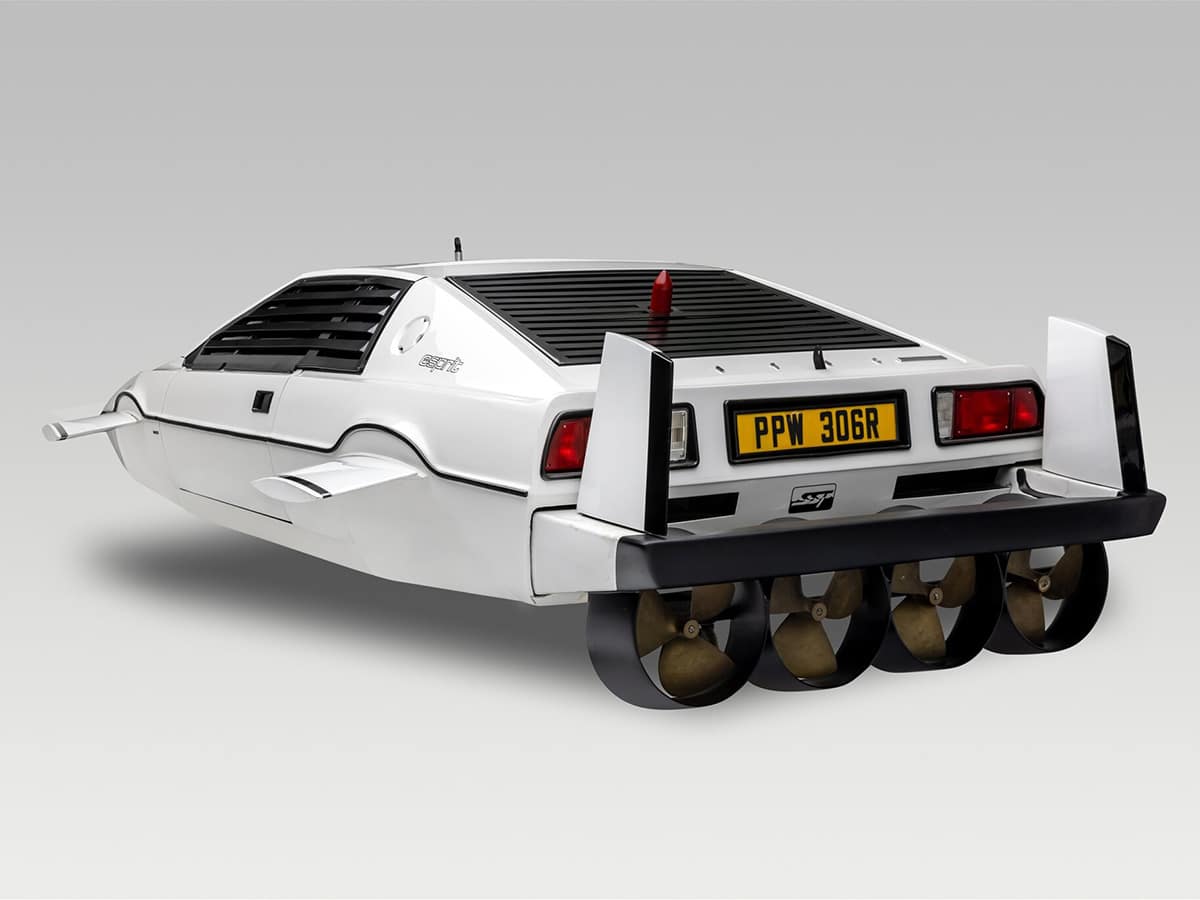 James bond car collection lotus esprit s1 side back view