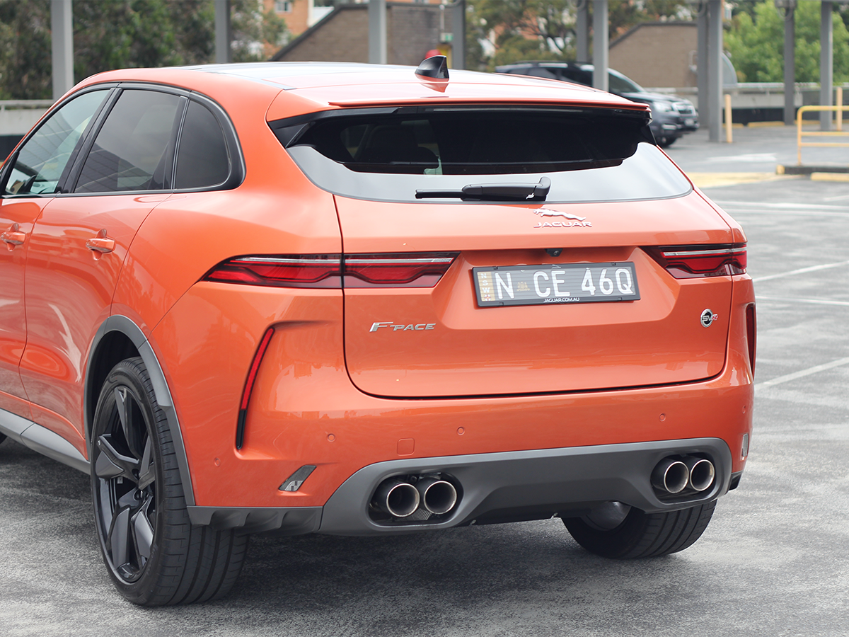 2021 jaguar f pace svr rear end