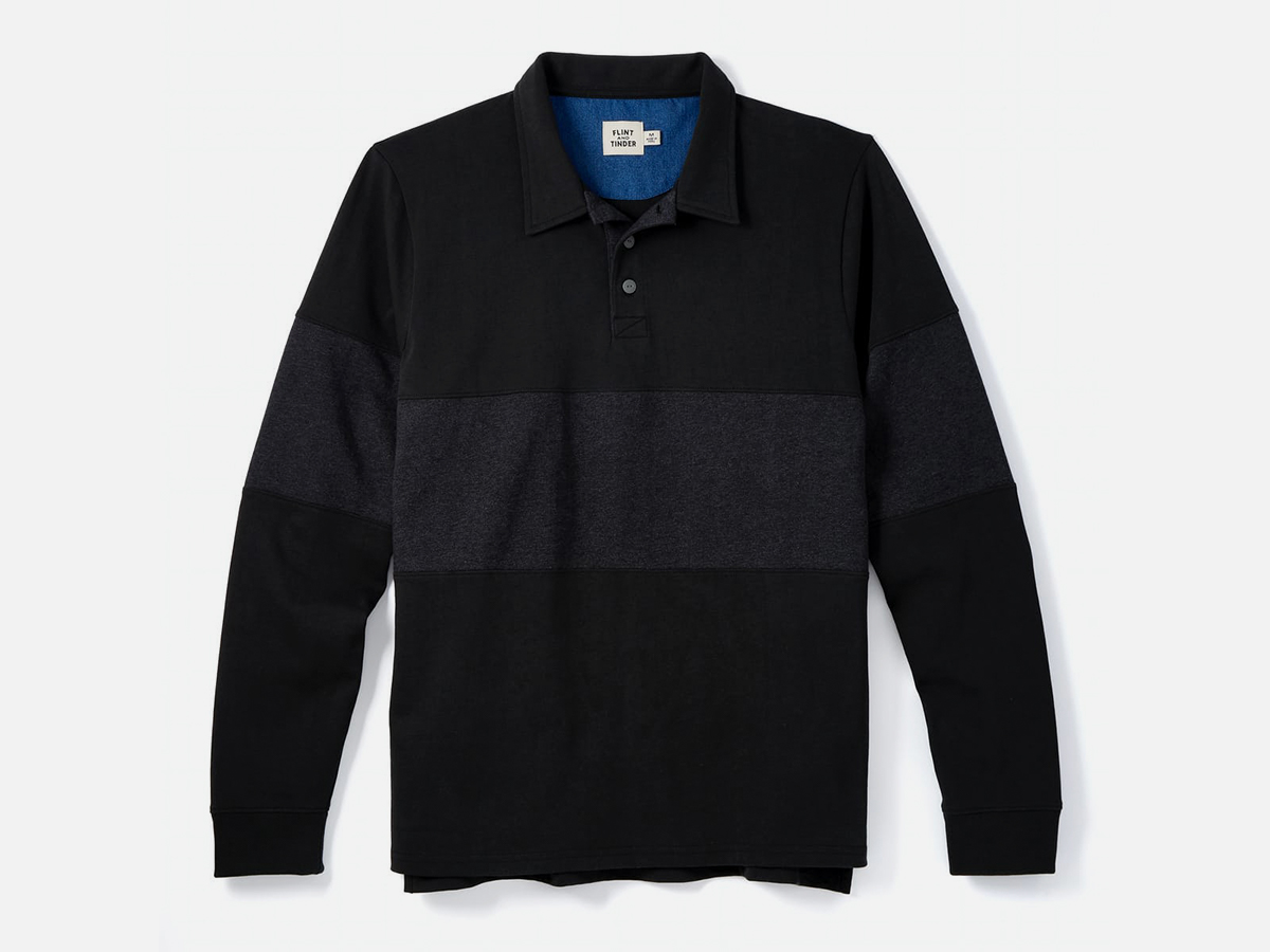 Flint and tinder long sleeve rugby polo