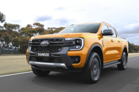 New ford ranger on the road