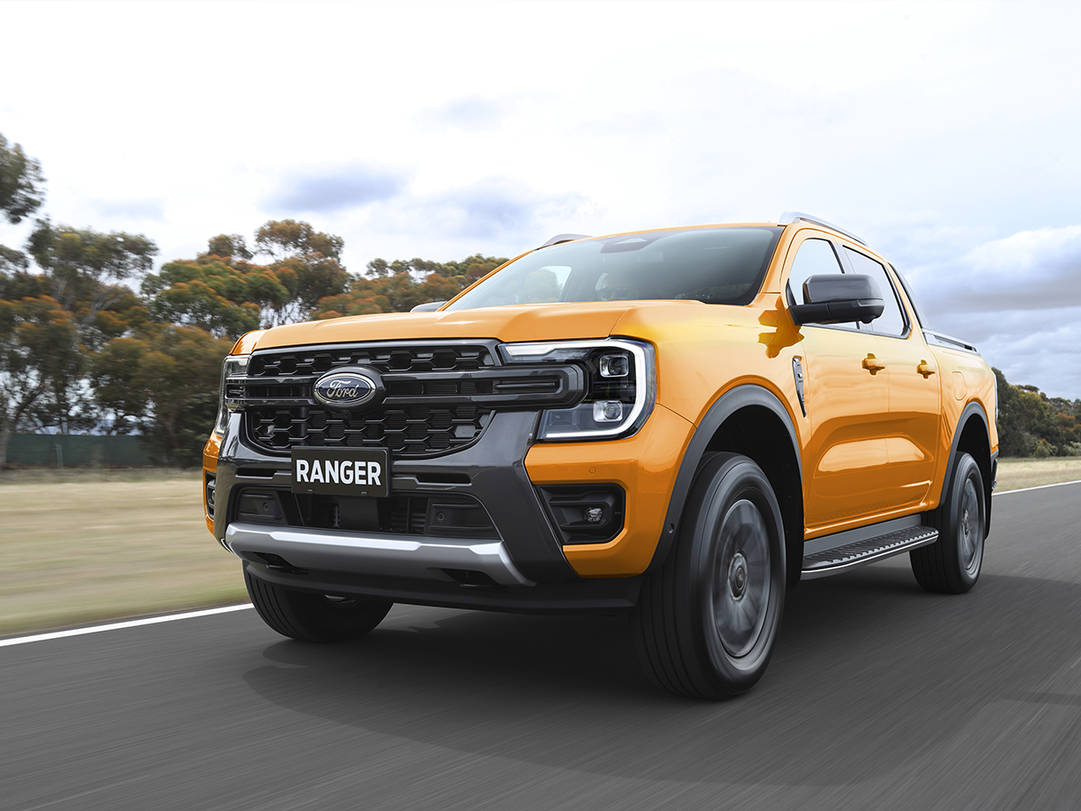 New ford ranger on the road