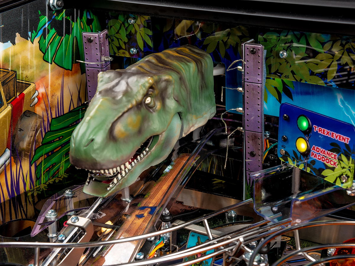 Stern jurassic park pinball machine left side details