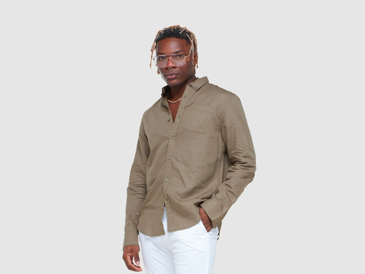 Superdry linen cotton long sleeve shirt