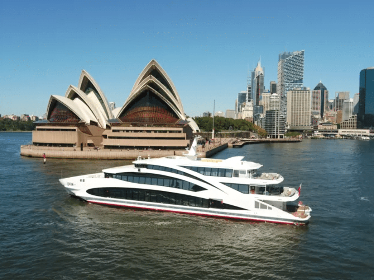 super yacht in sydney harbour