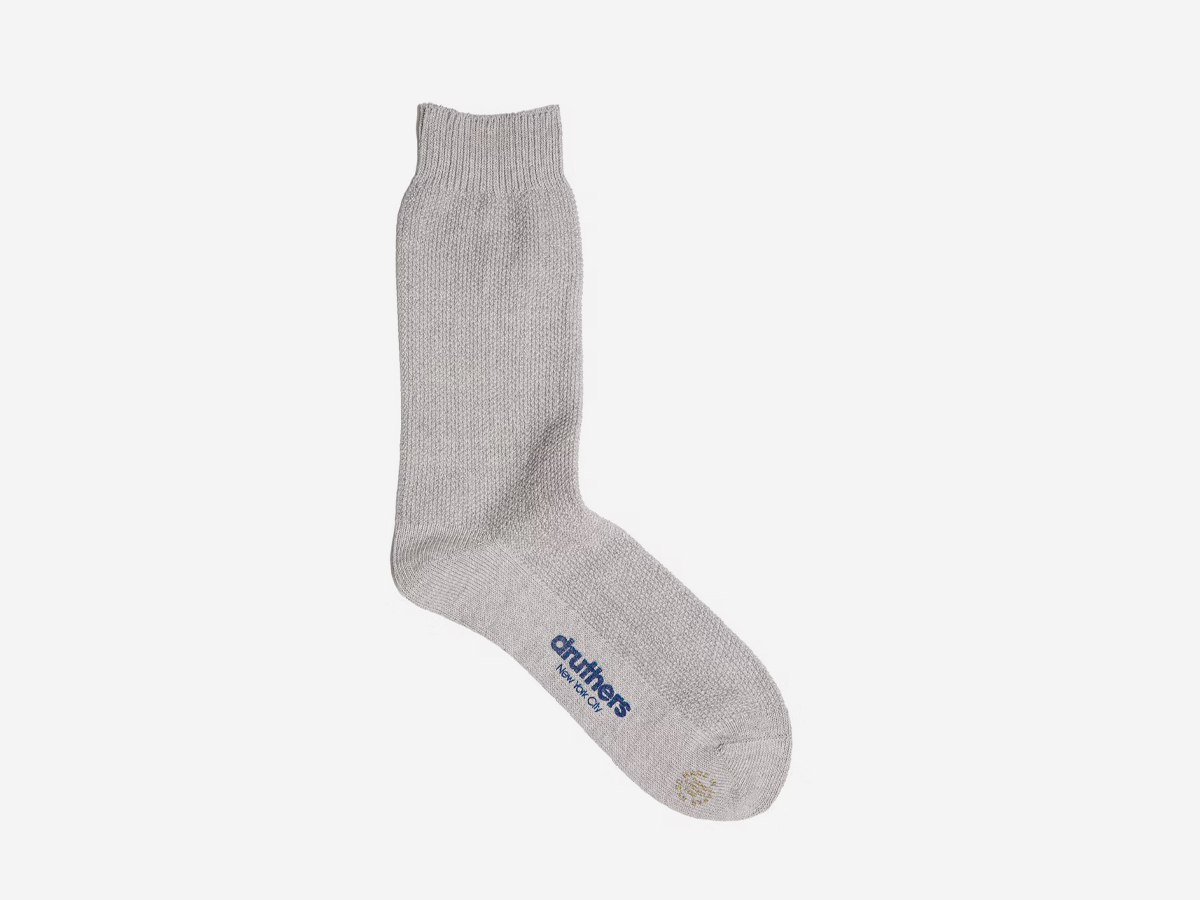 Druthers botanical dyed organic cotton hand linked pique knit socks