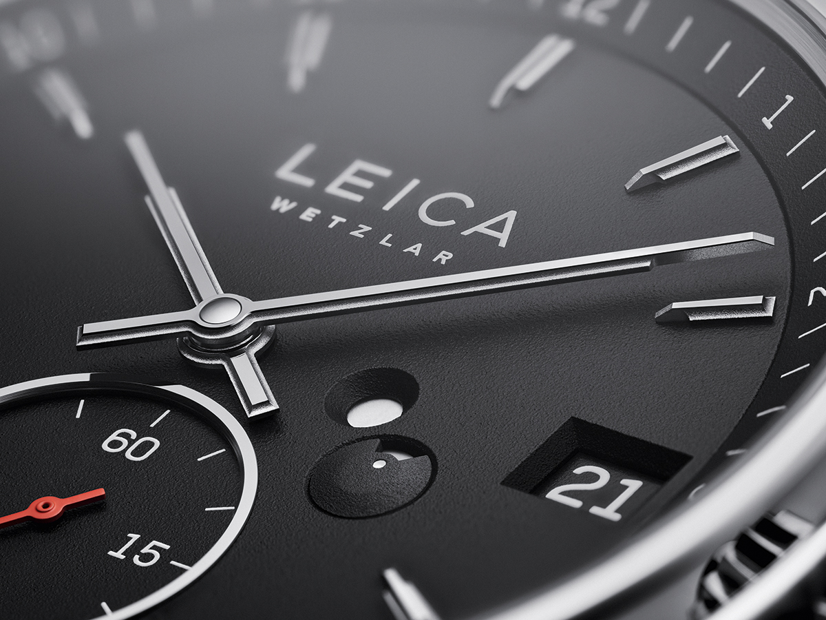 Leica l1 and leica l2 watches close up front