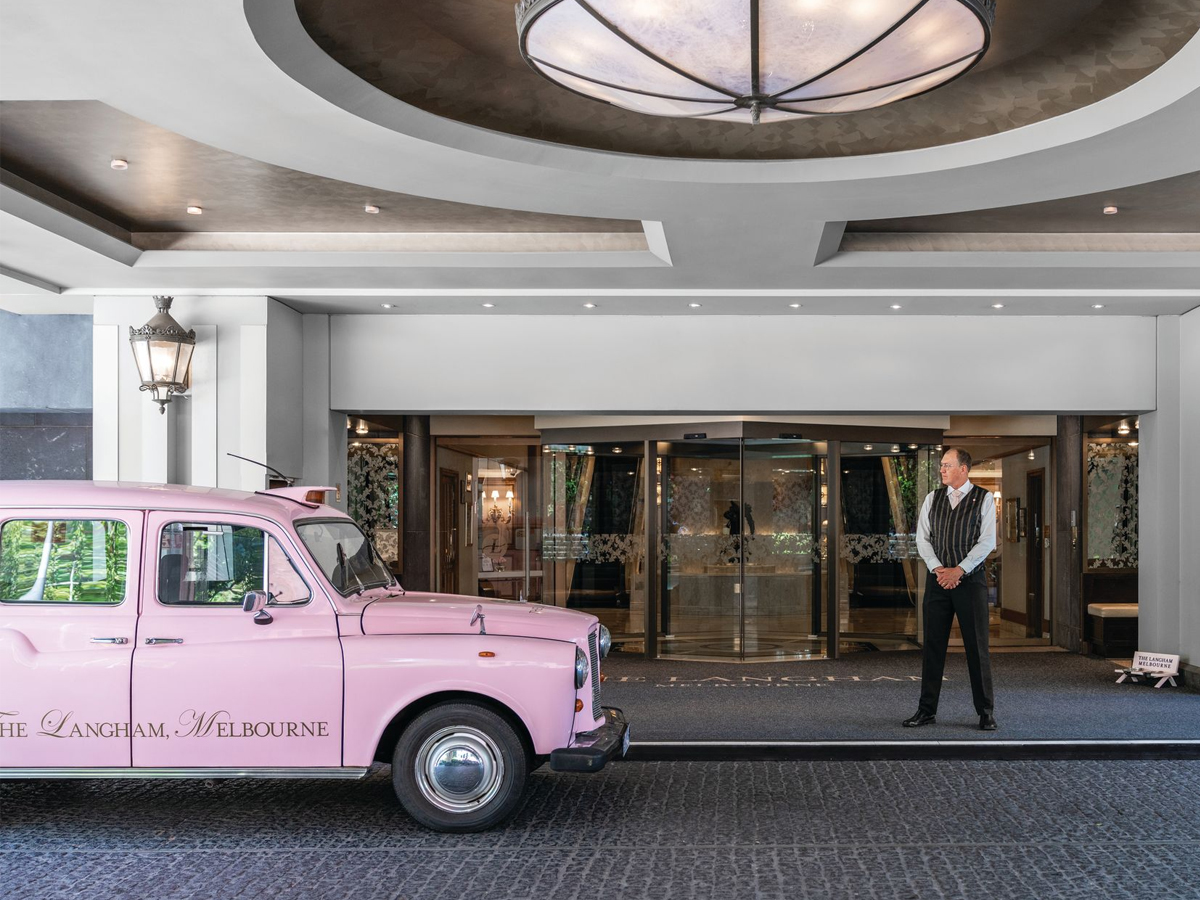 The langham melbourne pink taxi