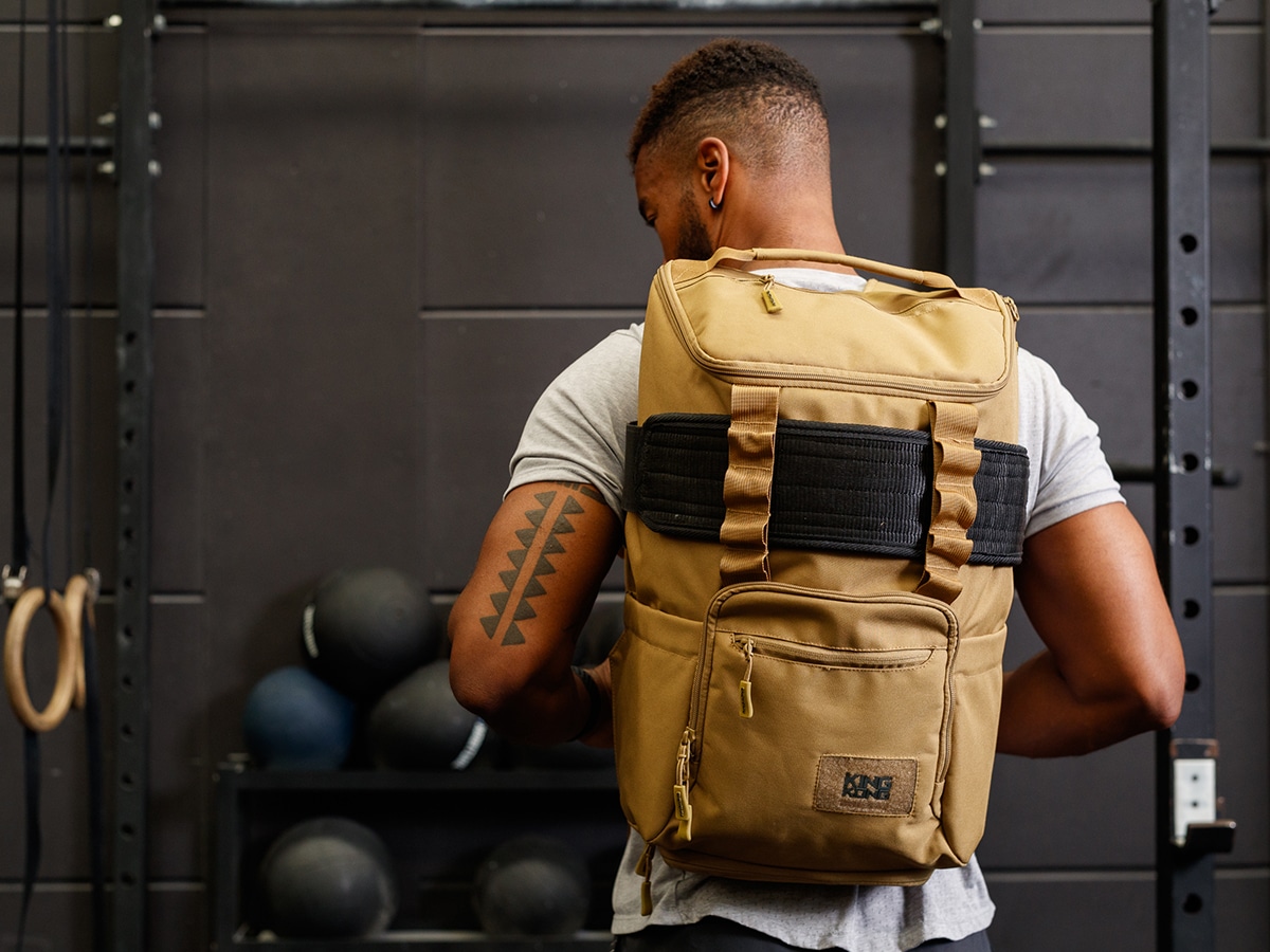 gym backpack with belt holder