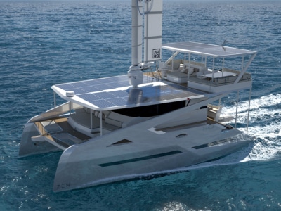 Solar-Electric ZEN50 Catamaran Debuts Fully-Automated Wingsail