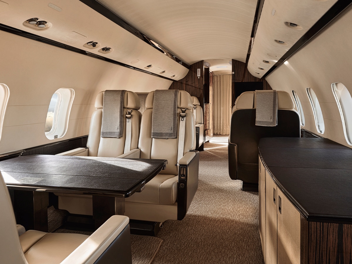 Private jet interior