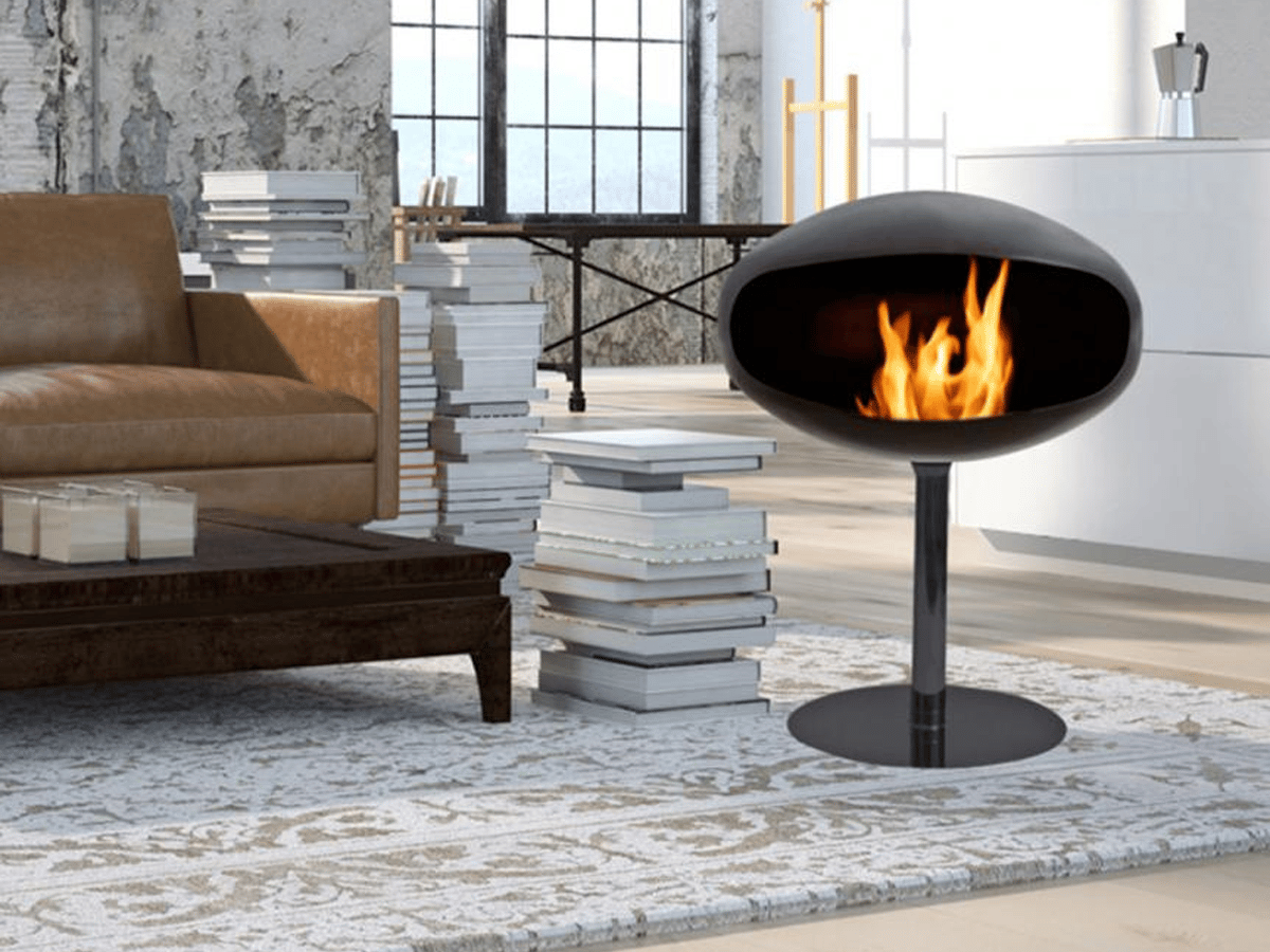 Cocoon fires ethanol pedestal fireplace