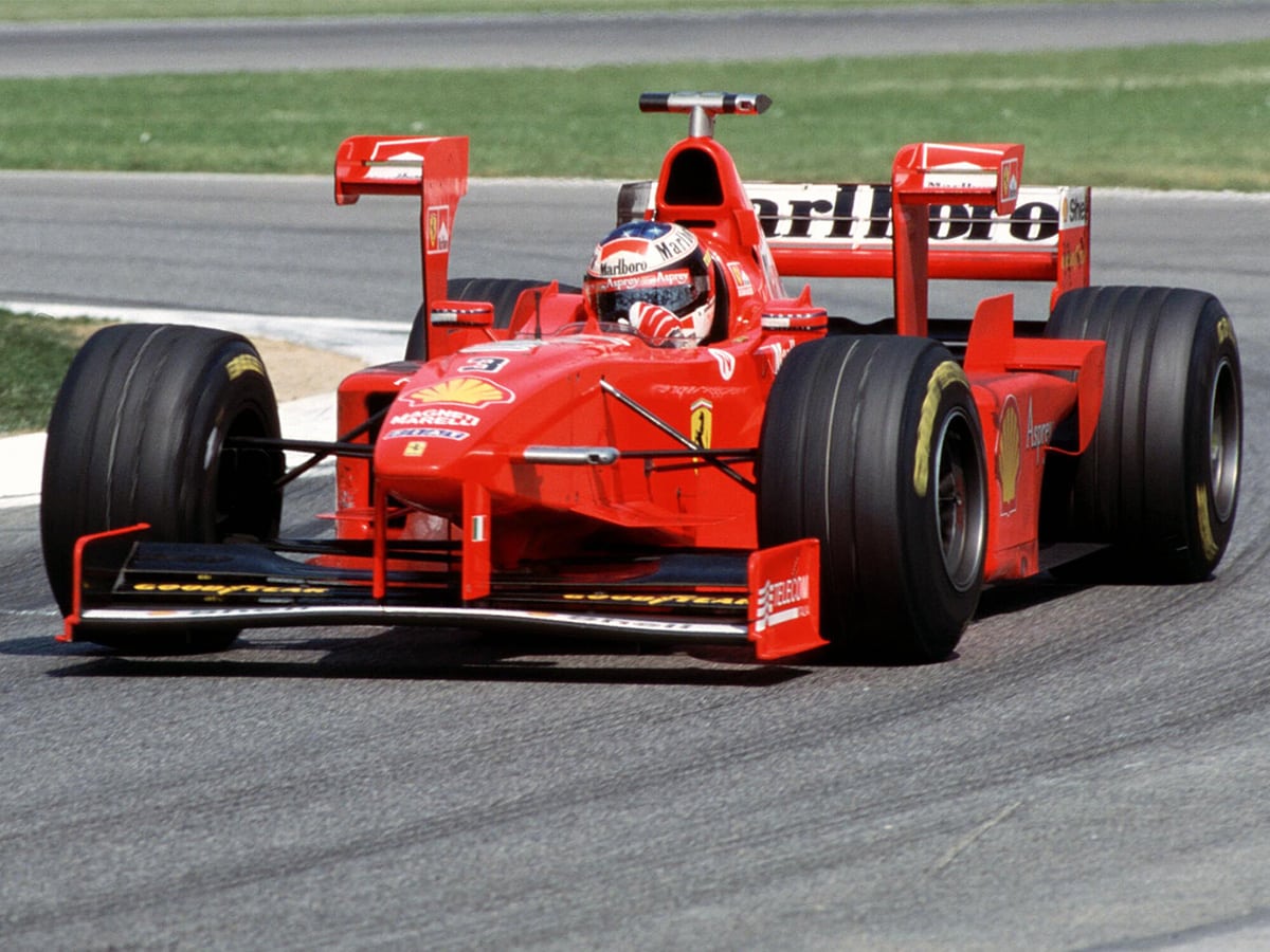 Ferrari f300 f1 car michael schumacher on track