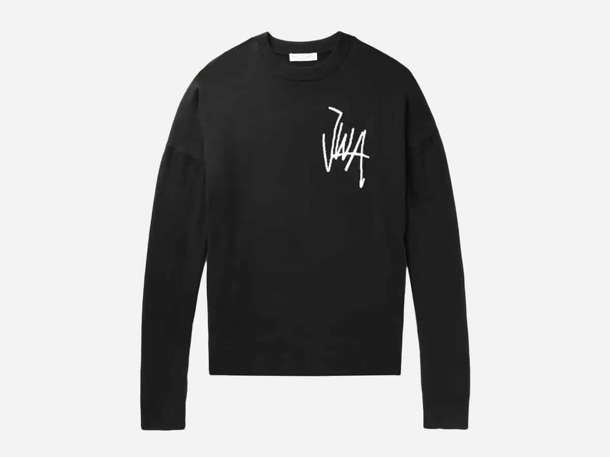 Jw andersons logo print cable knit jumper