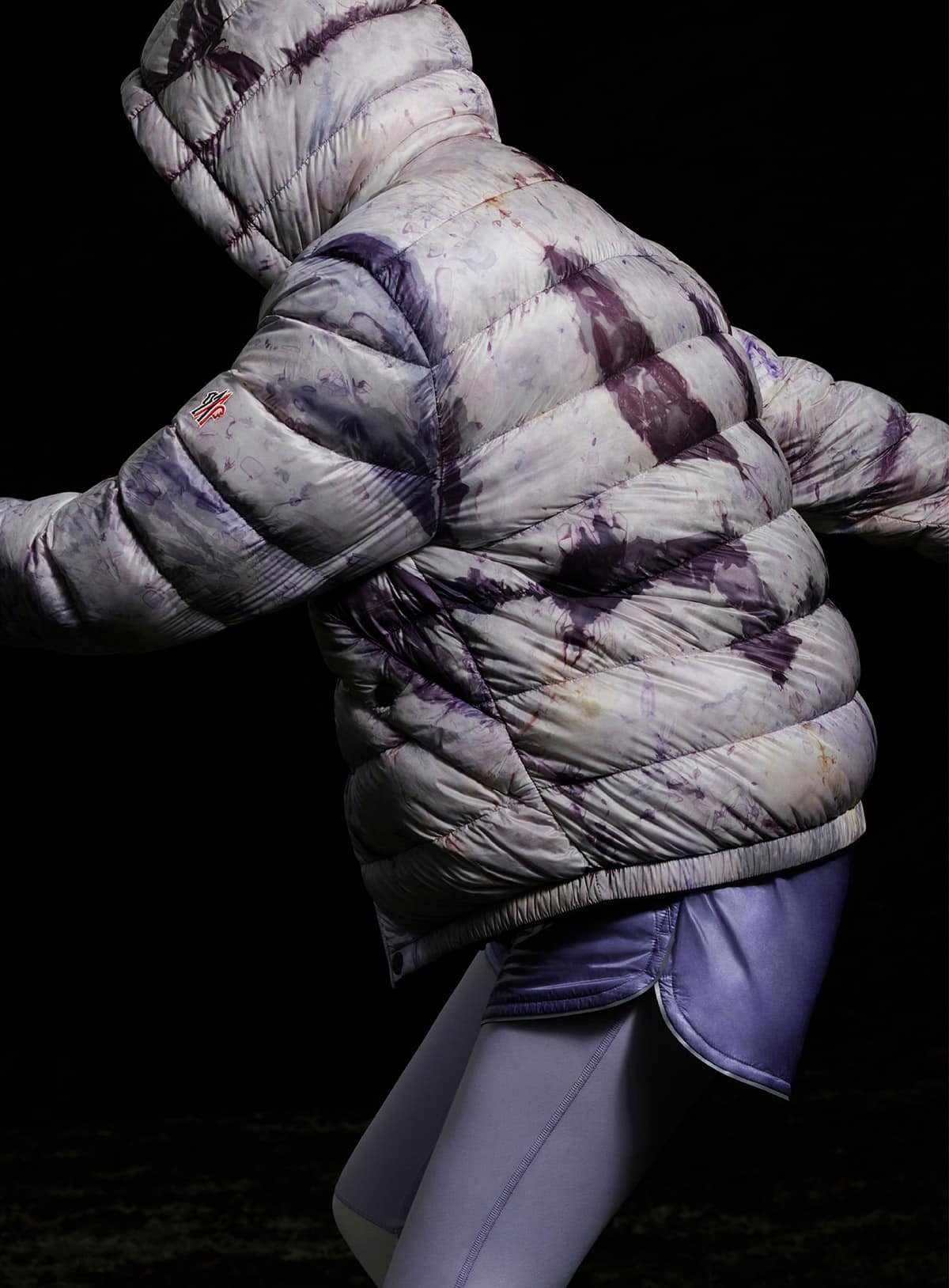 Moncler grenoble lifestyle image puffer jacket on person