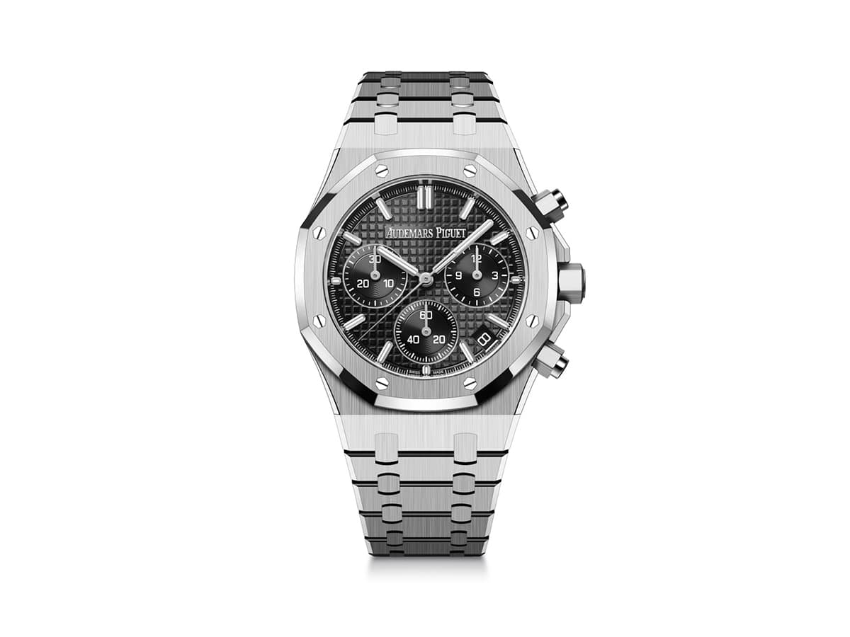 Royal oak selfwinding chronograph 50th anniversary stainless steel with black dial