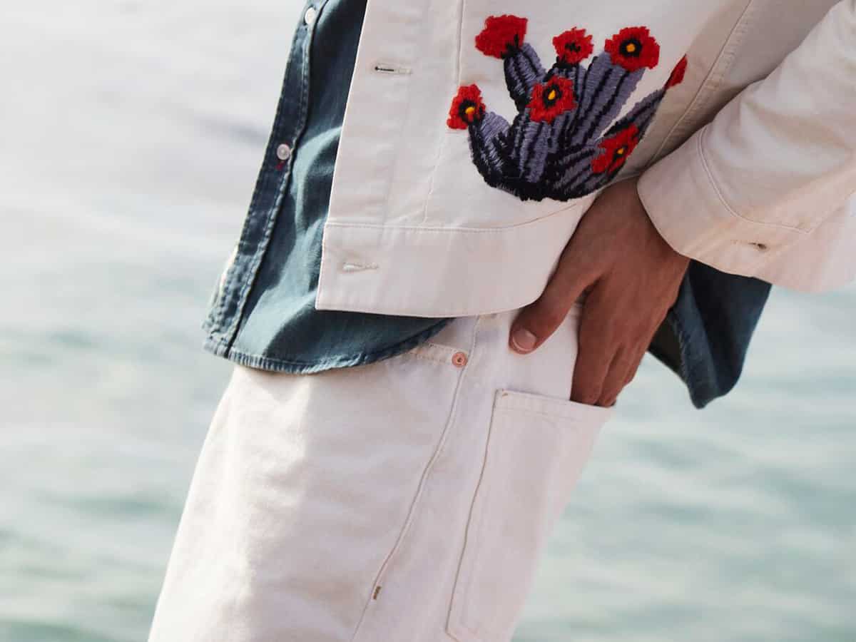 Scotch soda white pants and floral cardigan