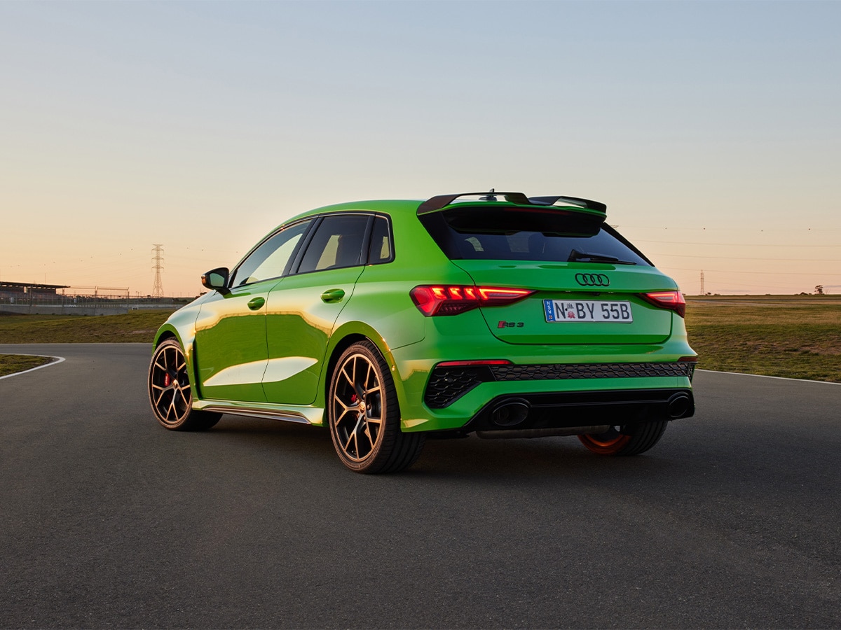 2023 audi rs3 green rear end