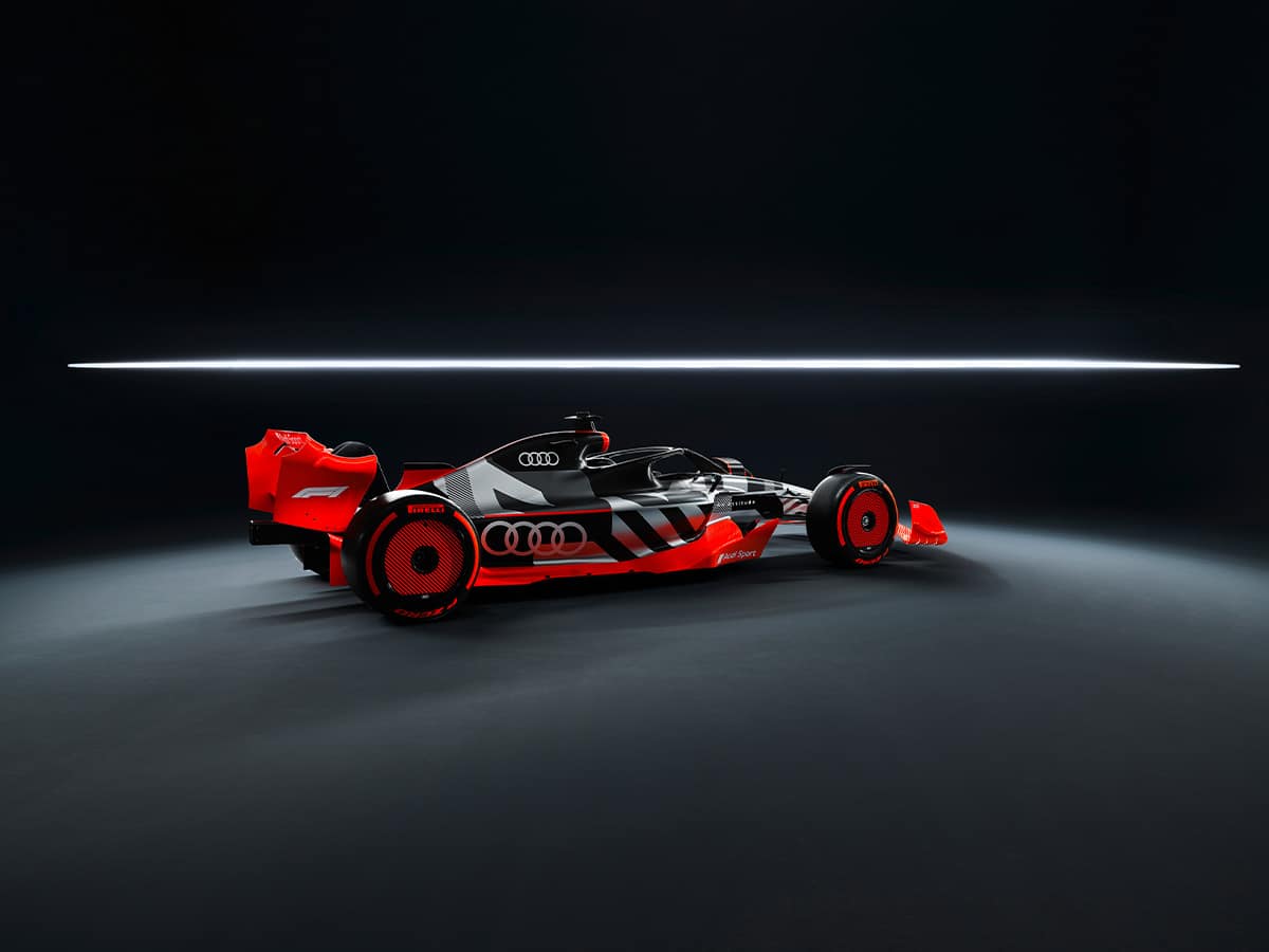 Audi formula 1 car rear end