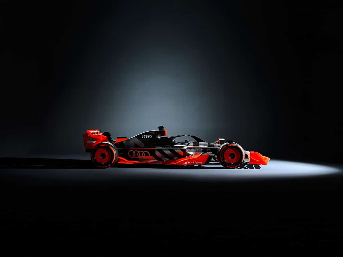 Audi formula 1 side on