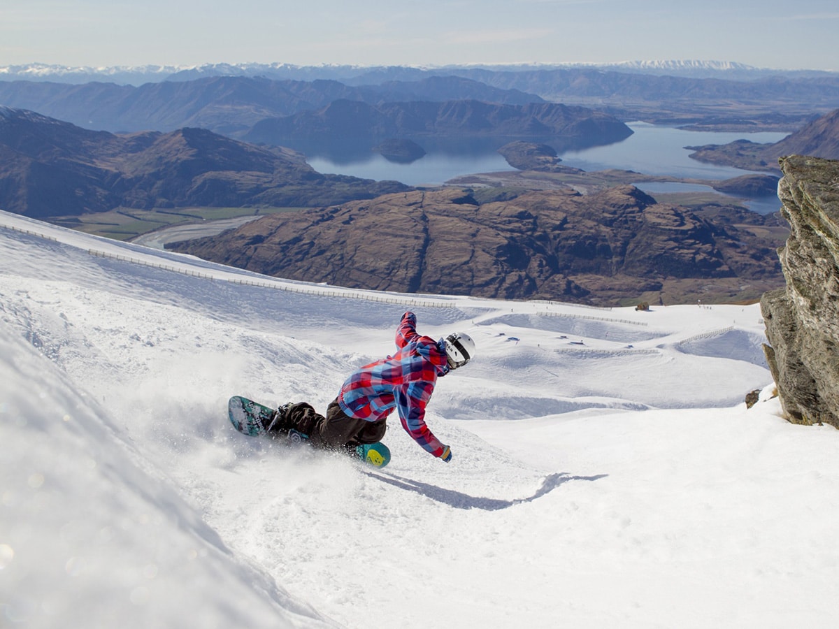 Snowboarder at Treble Cone Ski Field