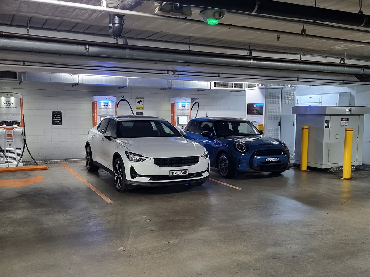 Polestar 2 at charger for review