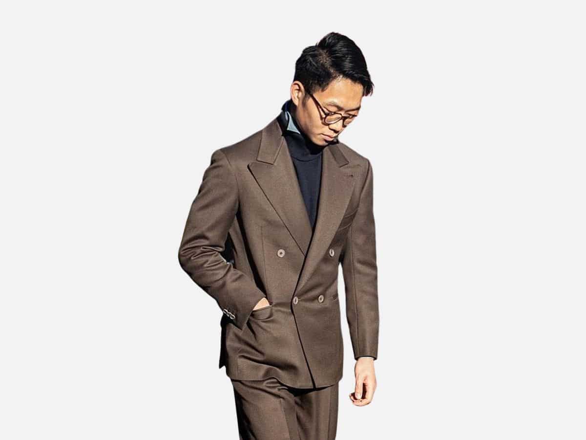 Brown twill suit