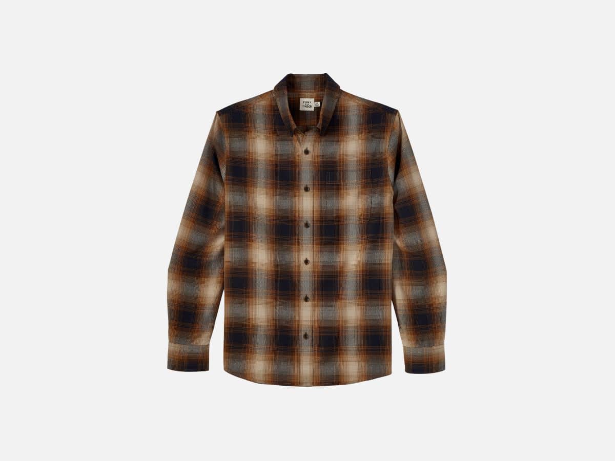 Featherweight plaid shirt in rust plaid