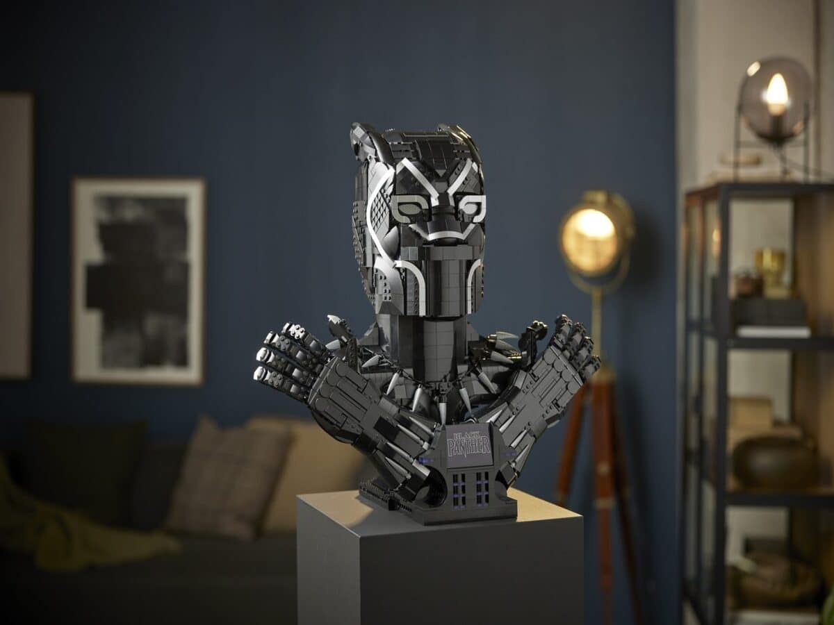 Lego black panther display bust