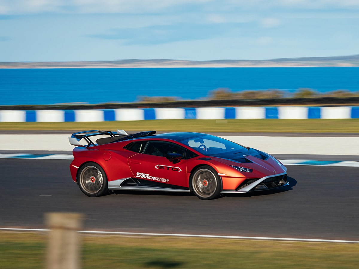 Lamborghini huracan sto on track