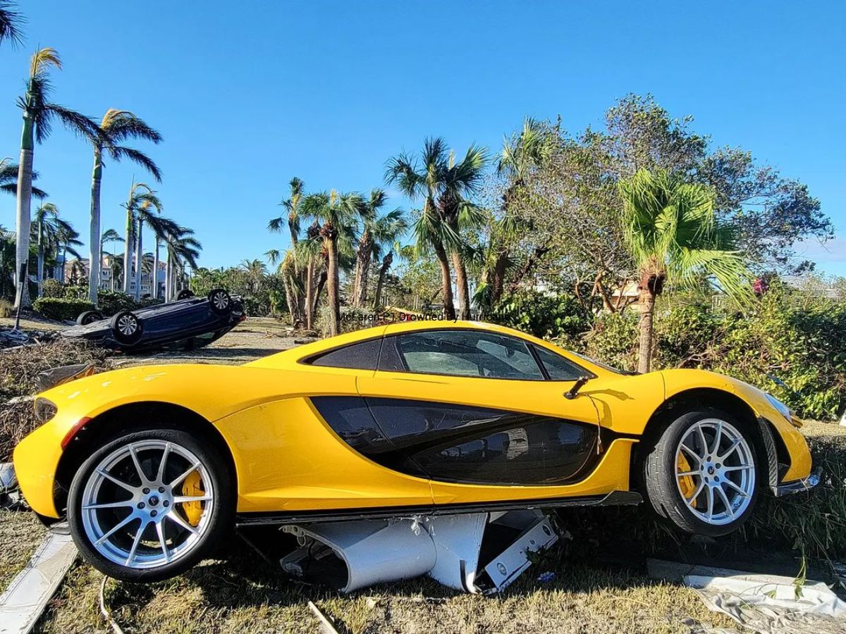 Mclaren p1 drowned by hurricane on toilet