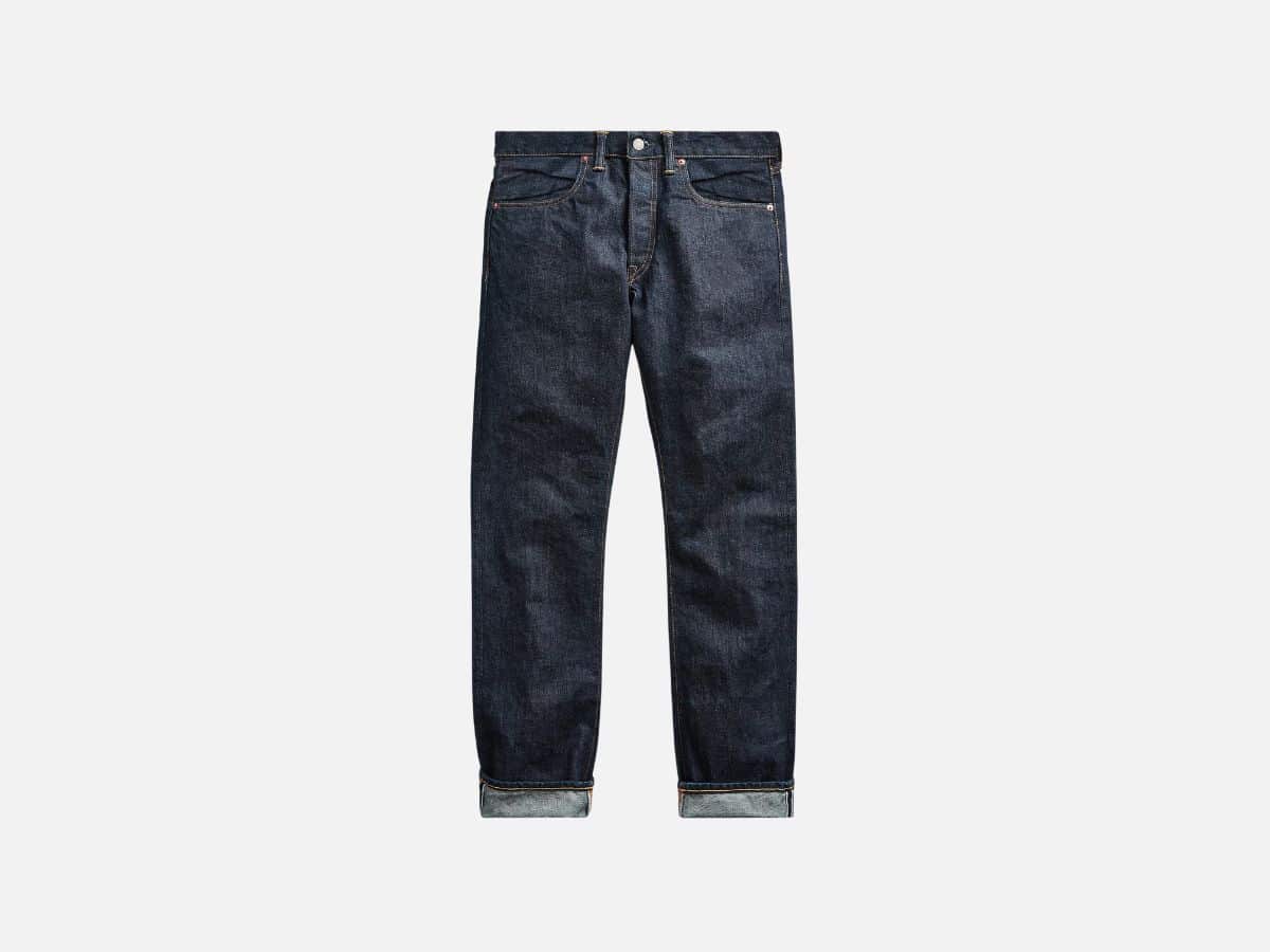 Rrl ralph lauren huckberry slim fit selvedge denim in once washed