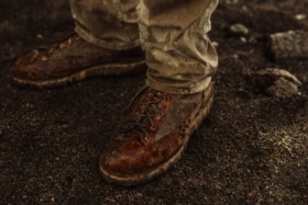 Huckberry x danner waxed canvas danner light on foot in mud