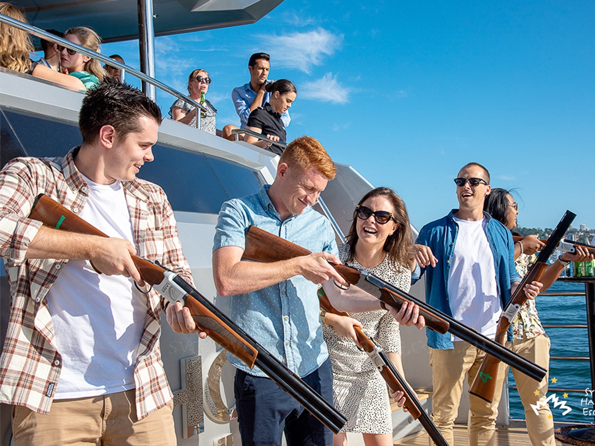 5 laser clay pigeon shooting sydney harbour escapes 1