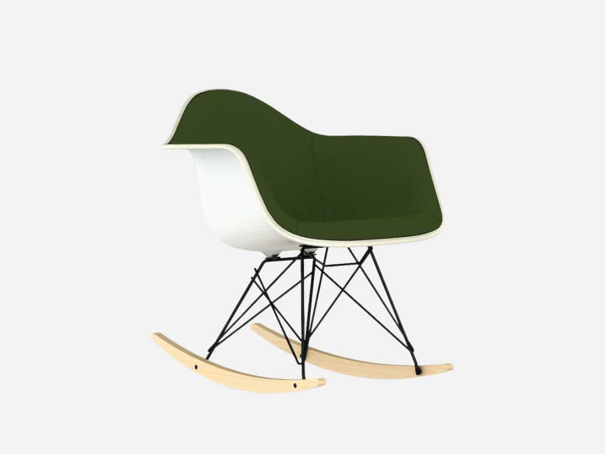 Eames upholstered molded plastic armchair