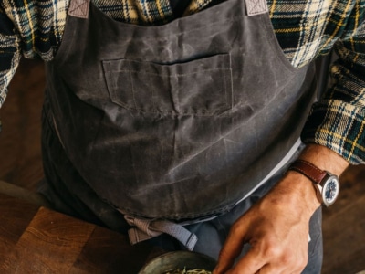 Flint and Tinder Grabs Brad Leone for Christmas Day Ready Waxed Apron