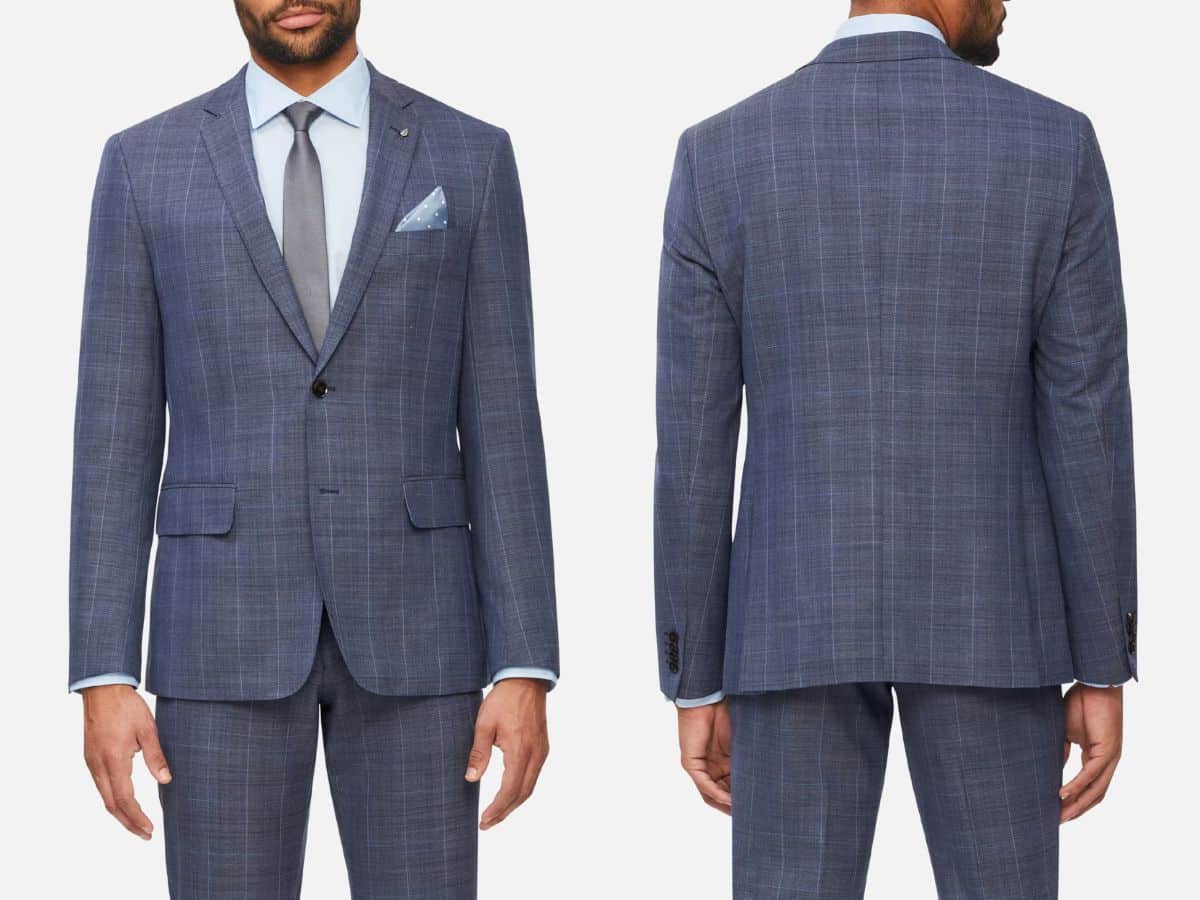 The wool stretch pow check suit jacket