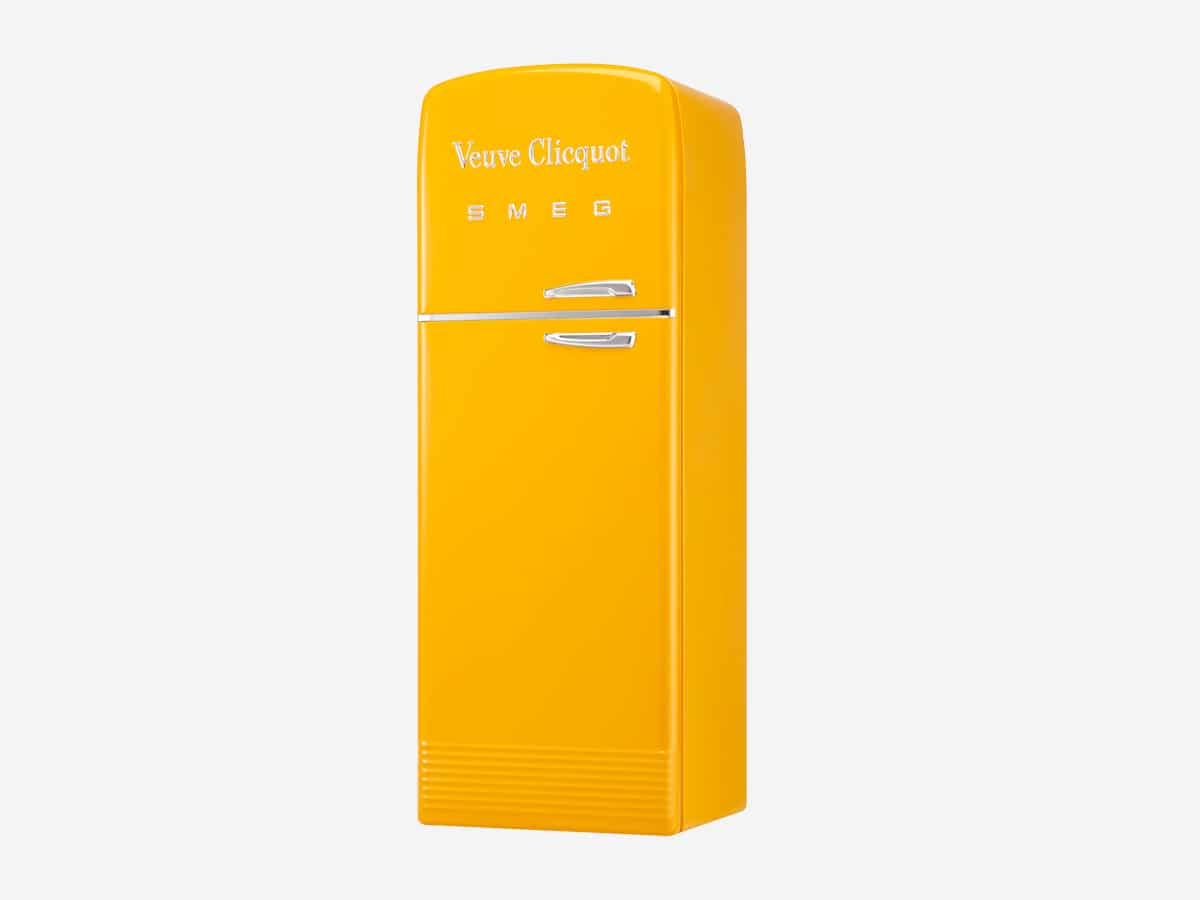 2 veuve clicquot x smeg refrigerator