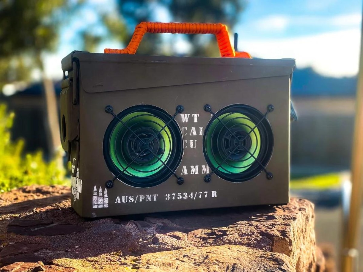 Ammo tin tunes bluetooth speakers
