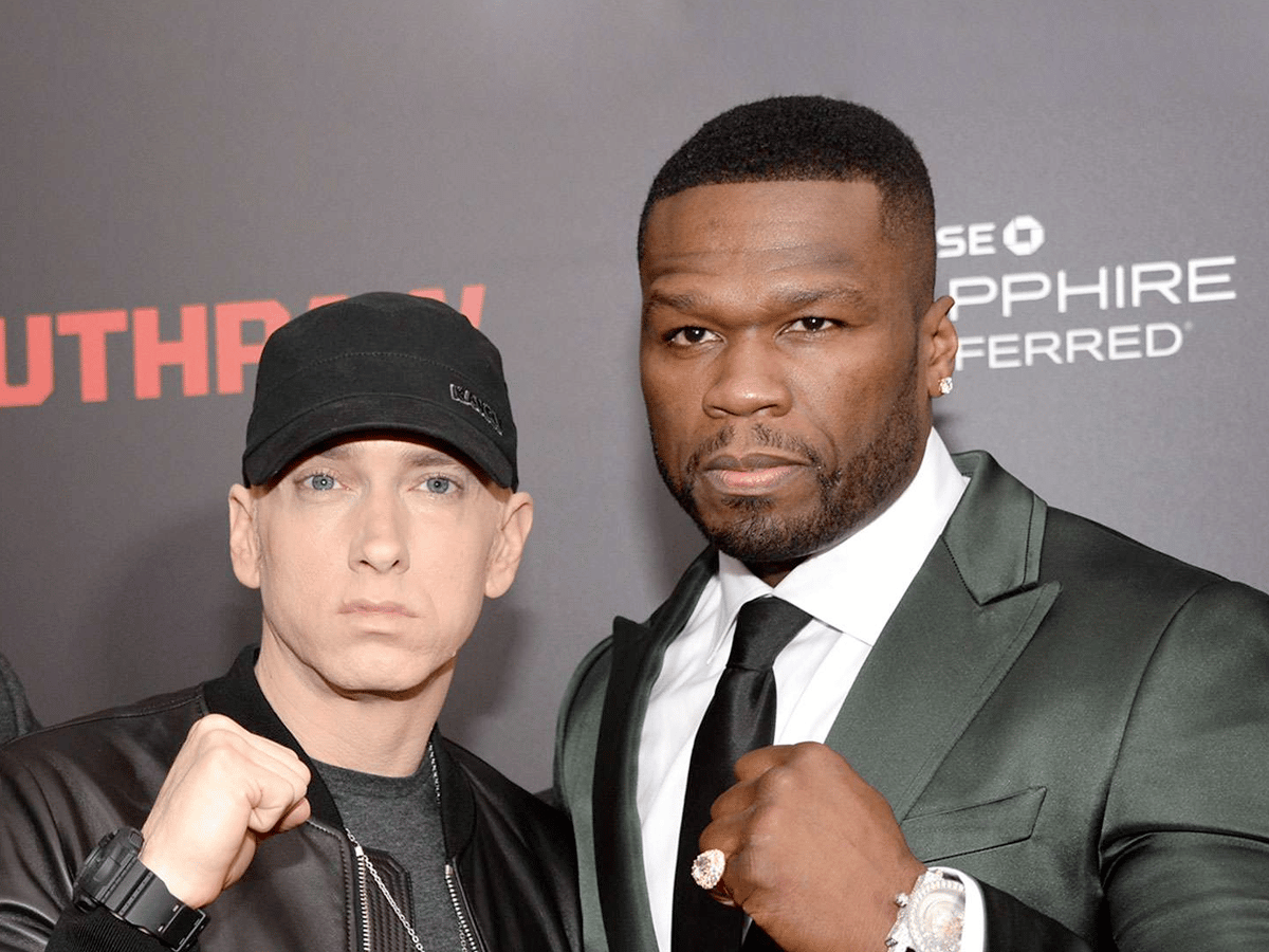 Curtis '50 Cent' Jackson and Eminem at the red carpet premiere for 'Southpaw' (2015) | Image: The Weinstein Company