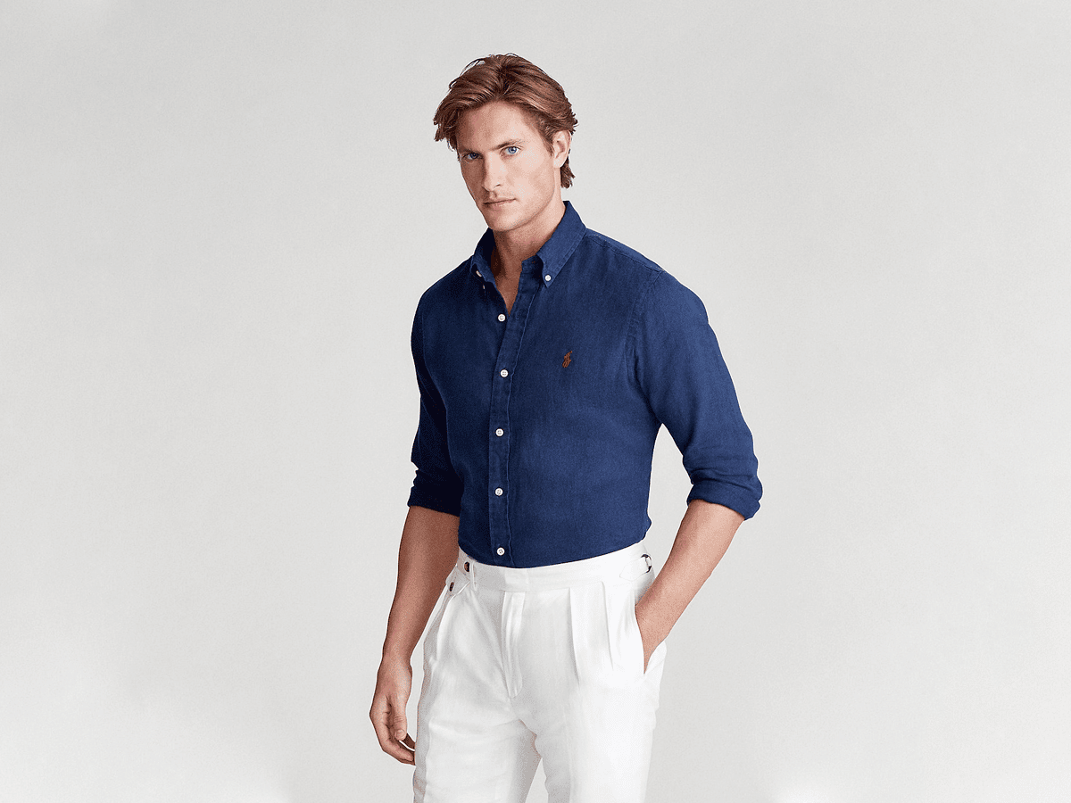 Polo Ralph Lauren Men's Piece Dye Linen Shirt | Image: THE ICONIC