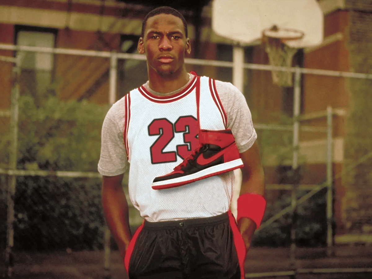 Michael Jordan with his signature Air Jordan 1 'Chicago' | Image: Nike
